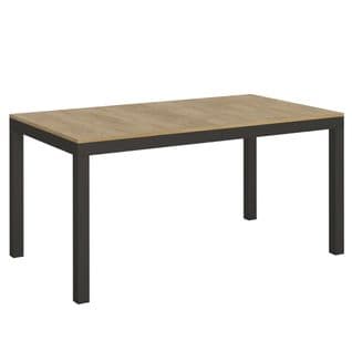 Table Extensible 90x160/420 Cm Everyday Evolution Chêne Nature Cadre Anthracite