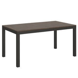Table Extensible 90x160/420 Cm Everyday Evolution Noyer Cadre Anthracite