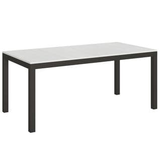 Table Extensible 90x180/440 Cm Everyday Evolution Frêne Blanc Cadre Anthracite