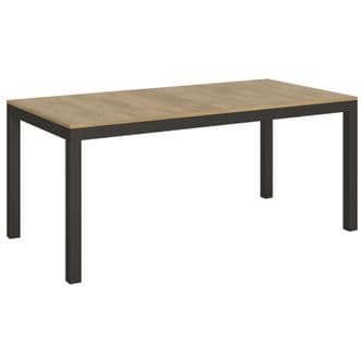 Table Extensible 90x180/440 Cm Everyday Evolution Chêne Nature Cadre Anthracite