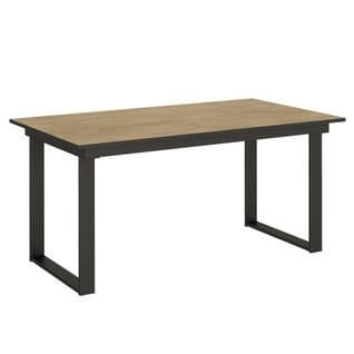 Table Extensible 90x160/220 Cm Bandos Chêne Nature Cadre Anthracite