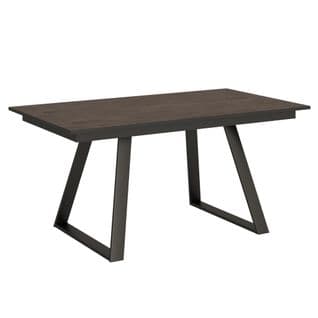 Table Extensible 90x160/220 Cm Bernadette Noyer Cadre Anthracite