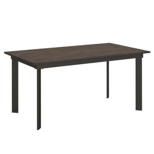 Table Extensible 90x160/220 Cm Cumar Noyer Cadre Anthracite