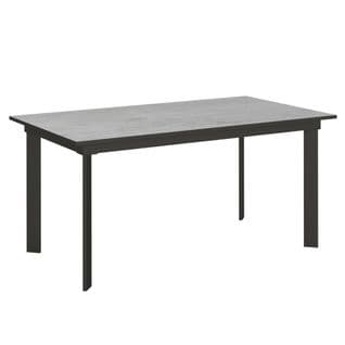 Table Extensible 90x160/220 Cm Cumar Ciment Cadre Anthracite
