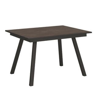 Table Extensible 90x120/180 Cm Mirhi Noyer Cadre Anthracite