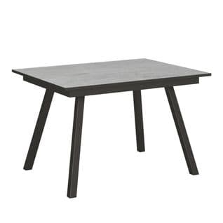 Table Extensible 90x120/180 Cm Mirhi Ciment Cadre Anthracite