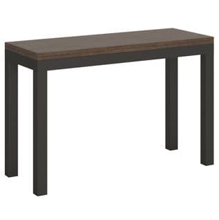 Table Extensible Portefeuille 120x45/90 Cm Everyday Double Noyer Cadre Anthracite