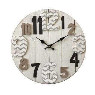 Horloge Suspendue Moderne Blanc Mdf Cuisine Chambre 40x40x4,5