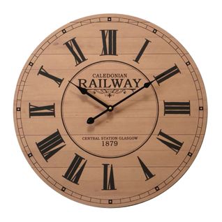 Horloge Murale Mdf Marron Noir Vintage Salon 50x50x4,5