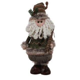 Père Noël Gnome Grand Vert Marron Décoratif 48x22x14