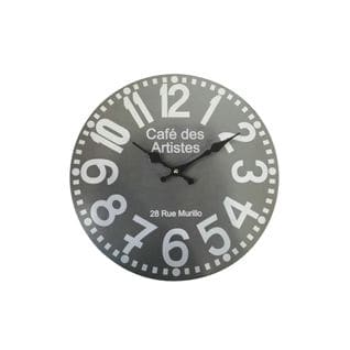 Horloge Murale Horloges Modernes Gris Rond Mdf Hall 33,8x33,8x4