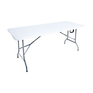 Table Pliante Balcon De Camping En Acier Hdpe Blanc 74x180x74