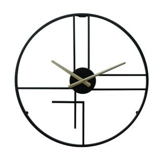 Horloge Murale Moderne Noir Jaune Métal Design Minimal Pour Maison Bureau