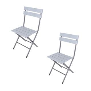 Lot De 2 Chaises Pour L'extérieur Pliantes En Plastique Acier Pour Bars Camping