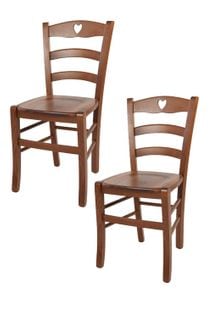 Set 2 Chaises Cuore Cuisine, Bar Et Salle à Manger En Hêtre Noyer Clair, Assise En Bois