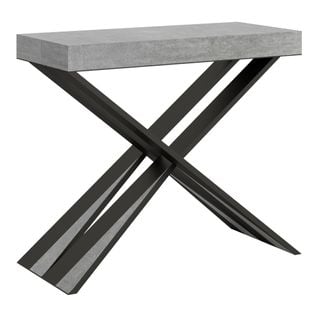 Console Extensible 90x40/300 Cm Diago Ciment Cadre Anthracite