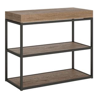 Console Extensible 90x40/196 Cm Plano Small Chêne Nature Cadre Anthracite
