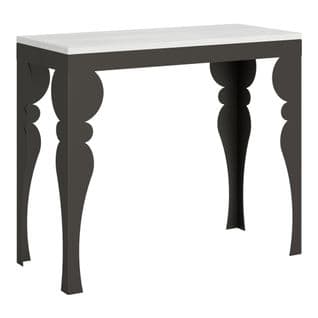 Console Extensible 90x40/300 Cm Paxon Evolution Frêne Blanc Cadre Anthracite