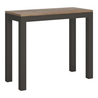 Console Extensible 90x40/300 Cm Everyday Evolution Chêne Nature Cadre Anthracite