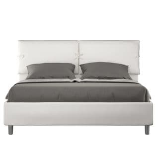 Lit Rembourré Sans Sommier 160x190 Similicuir Blanc Sleeper