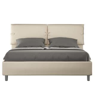 Lit Rembourrée Avec Sommier 160x190 Similicuir Taupe Sleeper