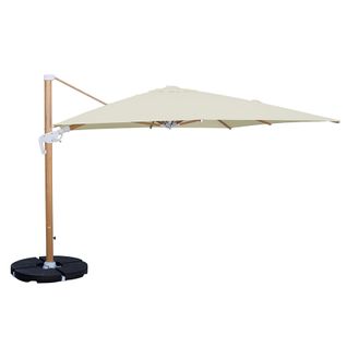 Parasol De Jardin 4x4m à Bras Latéraux Roma Wood Beige