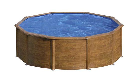 Piscine Acier Aspect Bois Sicilia Ronde 3,70 X 1,22 M