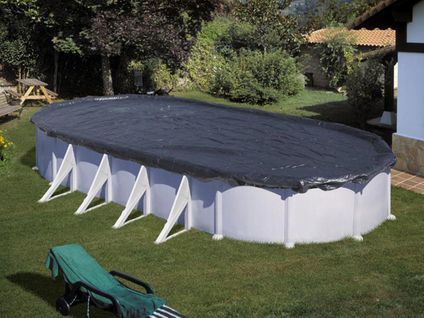 Bâche D'hivernage 180 G/m² Pour Piscine Acier Ovale 5,00 X 3,00 M