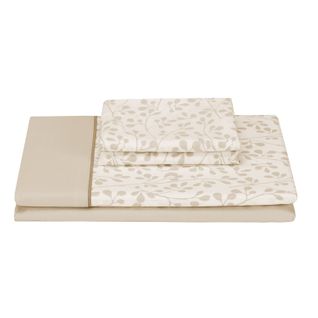 Jeu De Lit 100 % Coton 150 Fils Taupe 180x190/200cm