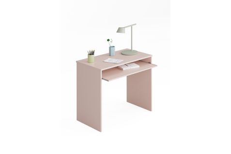 Bureau Gaby Avec Tablette Extractible L90cm X H79cm - Rose