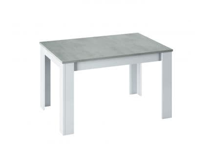Table À Manger Thea Extensible L140/190 cm -  Blanc / Béton