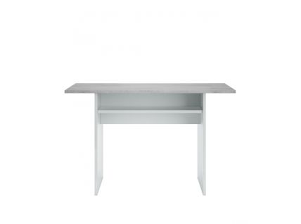 Table Auxiliaire Aaron Extensible L120 X P35/70 cm -  Blanc / Béton