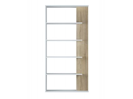 Bibliothèque Daphné 4 Tablettes L90 cm X H180 cm -  Blanc / Bois