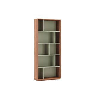 Bibliothèque En Melamine, Collection Nack (545), À 5 Nivaux En Couleur Noyer-vert