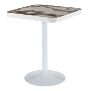 Table Bistrot Effet Marbre Gris Et Or 60x60cm Timour