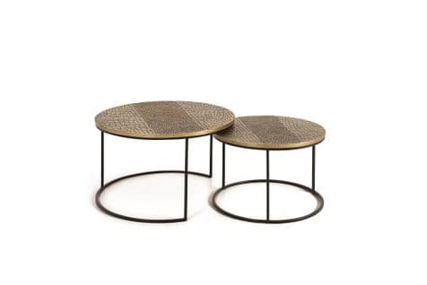 Set De 2 Tables - Fer Et Aluminium