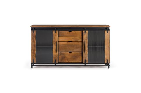 Buffet 80x150x40cm - Bois De Manguier Et Métal