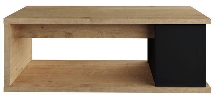 Table basse plateau relevable avec coffre DESPACITO Imitation chêne et Noir