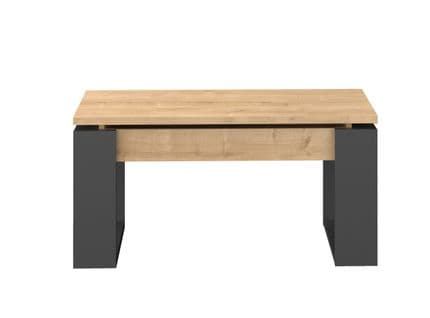 Table basse avec plateau relevable COSMIT imitation chêne et noir