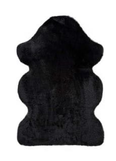 Tapis Intérieur 60x90 Cm Noir Forme Irrégulière Fox Shaggy Uni