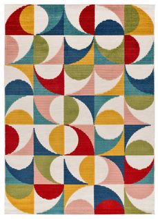 Tapis Extérieur 120x170 Cm Multicolore Rectangulaire Mila Géométrique Avec Relief