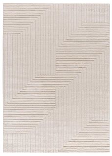 Tapis Intérieur 80x150 Cm Crème Rectangulaire Verona Géometrique Avec Relief