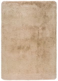 Tapis Intérieur 80x150 Cm Beige Rectangulaire Alpaca Shaggy Uni