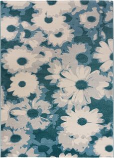 Tapis Intérieur 140x200 Cm Bleu Rectangulaire Monic Floral