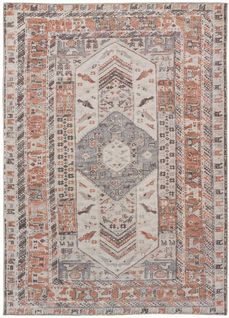 Tapis Intérieur 120x170 Cm Terracotta Rectangulaire Mandala Vintage