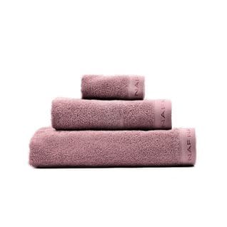 Lot De 3 Serviettes Casual Mauve 30x50+50x100+70x140 Cm