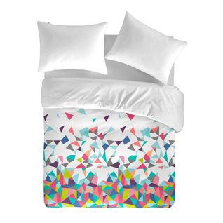 Housse De Couette Echo  Fuchsia/bleu/vert/blanc 140x200 Cm