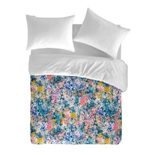 Housse De Couette  Florette Bleu/fuchsia/rose 200x200 cm