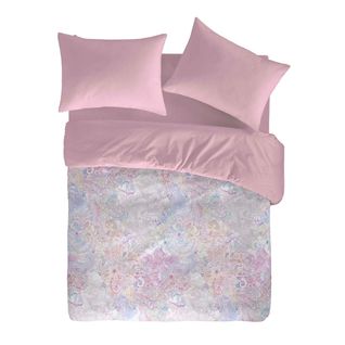 Housse De Couette  Cachemire Rose/blanc 240x220 Cm