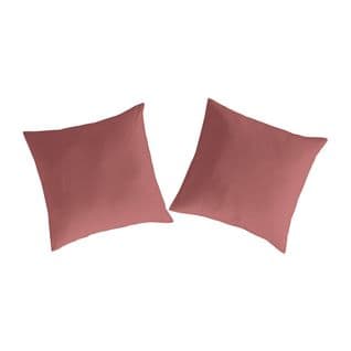 2 Taies D'oreiller En Percale De Coton Pure 65x65 Cm Rose Foncé